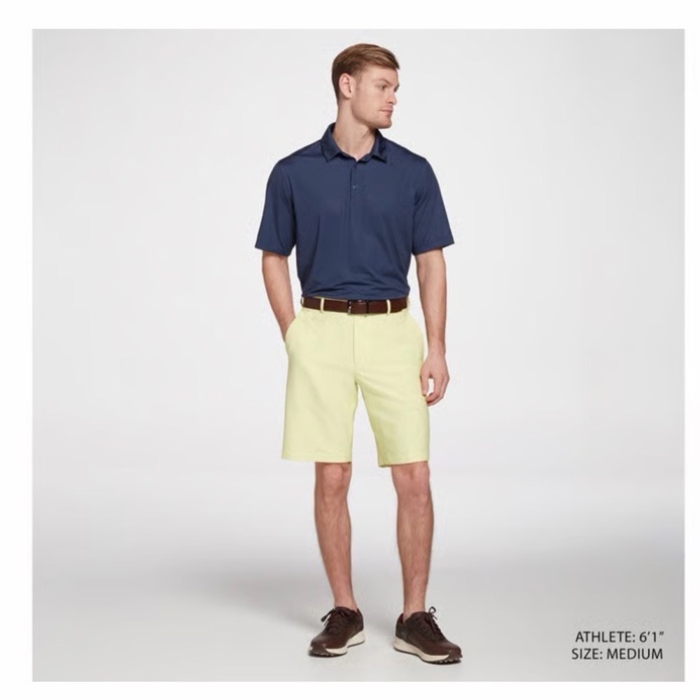 Walter Hagan Perfect 11 Athletic Golf Shorts Size 36 Bright Yellow.